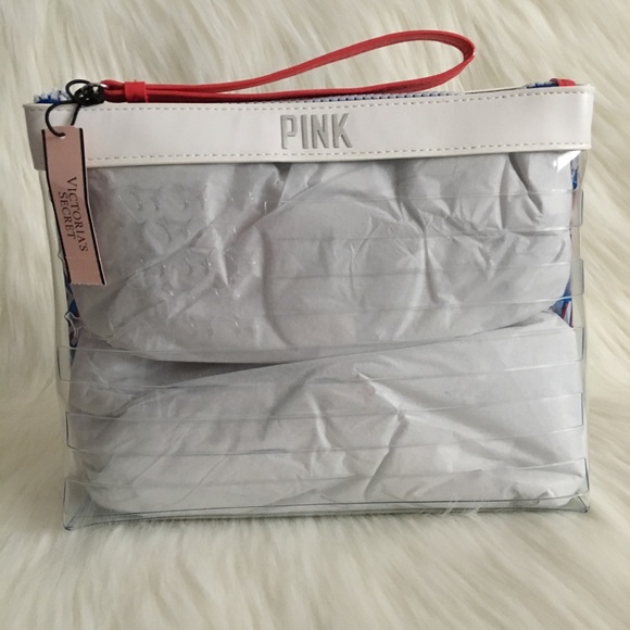 PINK VS Americana Beauty Makeup Bag NWT - Picture 3 of 8